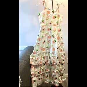 14 Comfortable Triple Ruffle Modern Floral Maxi Flower Girl Sun Dress Party